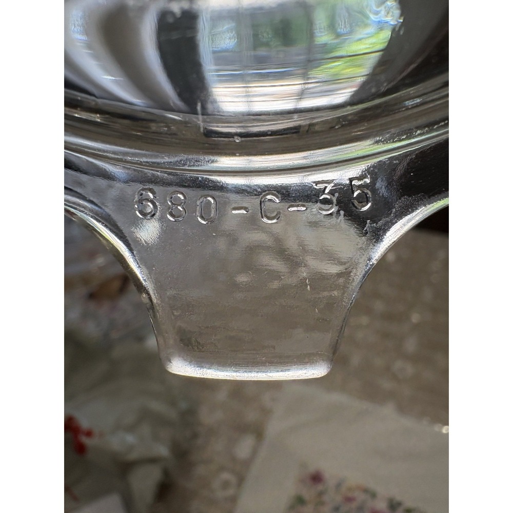 Vintage Pyrex 018 10oz Casserole With Lid 680-C-35, Clear.
